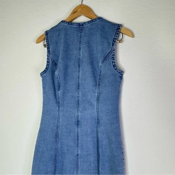 Abercrombie & Fitch Mara Denim Dress V-Neck Tall - Picture 10 of 11